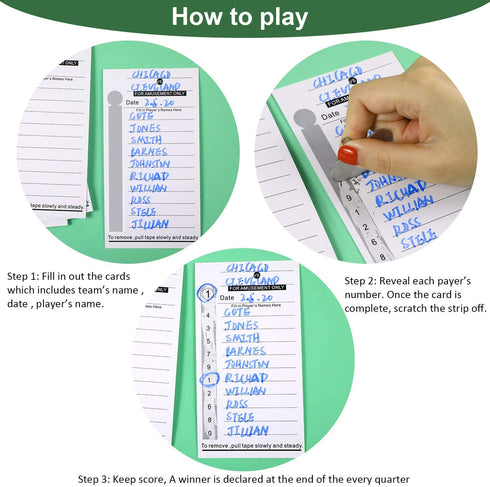 100 Pieces 10 Line Super Football Bowl Sports Strip Cards Football Pool Cards for Baseball Boxing Soccer Football Strip Cards Playing Scratch Off Cards