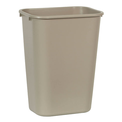 Rubbermaid Commercial Products Plastic Resin Deskside/Office/Home Wastebasket, 10 Gallon/41 Quart, Beige