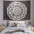 Mandala Tapestry + LED String Lights - Gray Bohemian Tapestry, Psychedelic Hippie Tapestry for Bedroom Livingroom (78.7 x 59 inches) Including 20 FT LED String Lights GF041