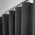 mDesign Cotton Waffle Weave Fabric Shower Curtain - for Bathroom Showers and Bathtubs - Hotel Quality - Machine Washable - Farmhouse Style - 72x72 Inch Black