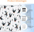 GETTOGET Swallows Heart Valentine's Day Shower Curtain Bathroom Sets with 12 Hooks, Eco-Friendly, No Odor Rust Proof Grommets