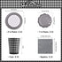 Gatherfun Gingham Black and White Party Supplies Disposable Paper Plates Napkins Cups Knives Spoons Forks Tablecloth Banner for Birthday Party Family Dinner Picnic Graduation Party, Serve 25