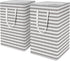WISELIFE 2-Pack Laundry Hamper 75L Collapsible Large Laundry Baskets with Easy Carry Handles Freestanding Waterproof Clothes Hamper Storage Basket for Toys Clothes Organizer - 24.4" (H), Grey