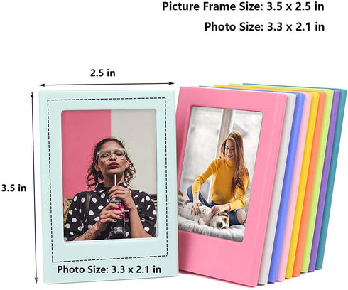 12 Pack Mini Photos Frame for Polaroid, Table Magnetic Picture Frames for Instax Mini Film, Fridge Magnetic Photo Frame, Picture Holders for Polaroid 3.3 x 2.1 inch