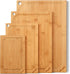 Hiware 4-Piece Bamboo Cutting Boards for Kitchen, Heavy Duty Cutting Board with Juice Groove, Bamboo Chopping Board Set for Meat, Vegetables - Pre Oiled, Extra Large