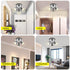DLLT Modern 3-Light Multi-Directional Ceiling Fixture, Adjustable Round Track Lighting Kits, GU10 LED Bulb Flush Mount Ceiling Spot Light for Kitchen Hallway Bedroom, Warm White, Polished Chrome