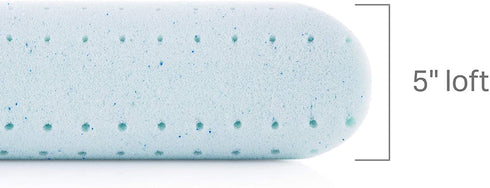 WEEKENDER Ventilated Gel Memory Foam Pillow with Reversible Cooling Cover Two-Sided for All-Season Comfort Washable Cover - Standard