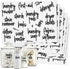 Talented Kitchen 141 Laundry Room Labels for Jars and Containers, Preprinted Black Script Stickers for Linen Closet, Bathroom Organization, Cleaning Supplies (Water Resistant)