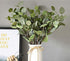 Artificial Eucalyptus Stems Leaves 6 Pcs Straight Silver Dollar Eucalyptus Leaf Silk Greenery Bushes Plastic Plants Floral Faux Greenery Stems for Party Wedding Home Decor(Grey Green)