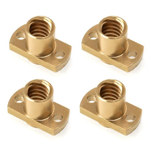 QWORK T8 Nut Trapezoidal Screw, 4Pcs Brass 3D Printer Upgrade Parts for 8MM Lead Screw for Ender 3 CR-10 CR-10s Z Axis