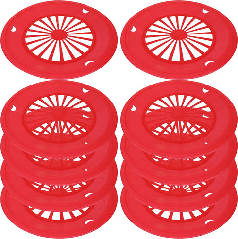 Cabilock 10Pcs Reusable Plastic Paper Plate Holder for Party BBQ and Picnic Round Paper Plate Trays Barbecue Plate Support Plastic Dinnerware