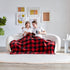 Touchat Fleece Throw Blanket, Buffalo Plaid Flannel Throw Blanket for Couch Sofa Bed, 50'' x 70'' Super Soft Warm Fuzzy Plush Blankets Decor, Lightweight Cozy Travel Camping Blanket (Red & Black)