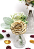D-Seven Artificial Flower 25pcs Gold Foam Fake Roses with Stem for DIY Wedding Bouquets Floral Arrangements Wedding Flower Bridal Shower Party Home Decor (Gold)