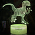 Dinosaur Night Lights for Kids Christmas Gift for Boys Birthday Dino Toy Raptor 3D Illusion Lamp Remote Control 16 Color Change