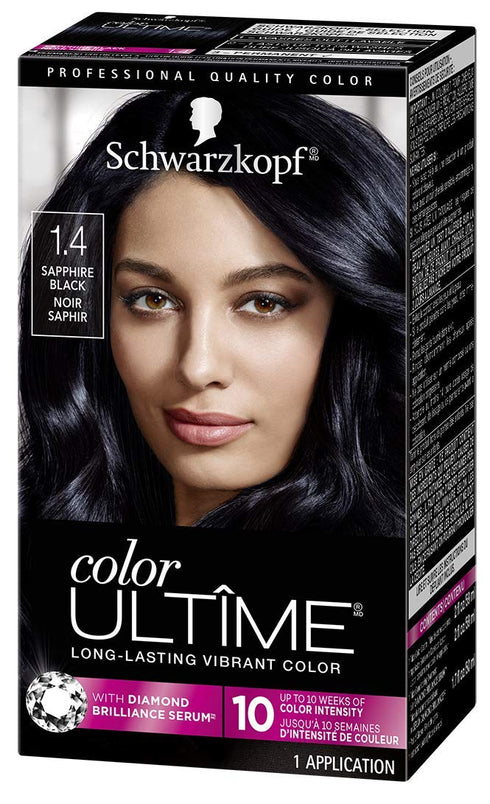 Schwarzkopf Color Ultime Hair Color Cream, 1.4 Sapphire Black (Packaging May Vary)