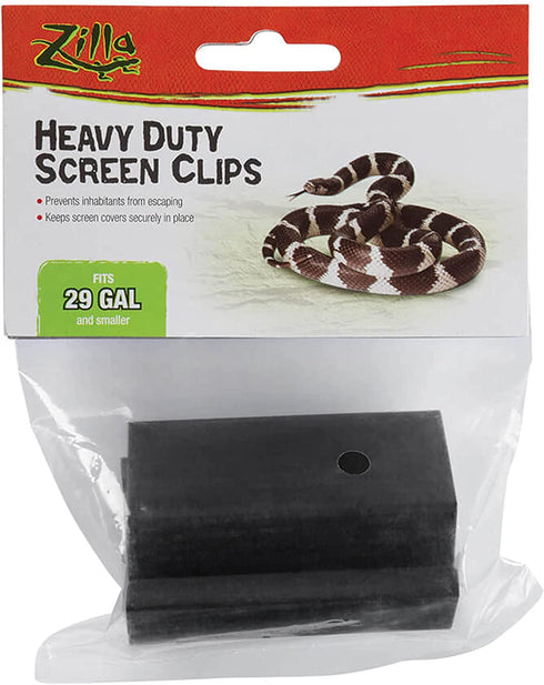Zilla Reptile Terrarium Covers Heavty Duty Screen Clips, Sm 5-29G,2-pk