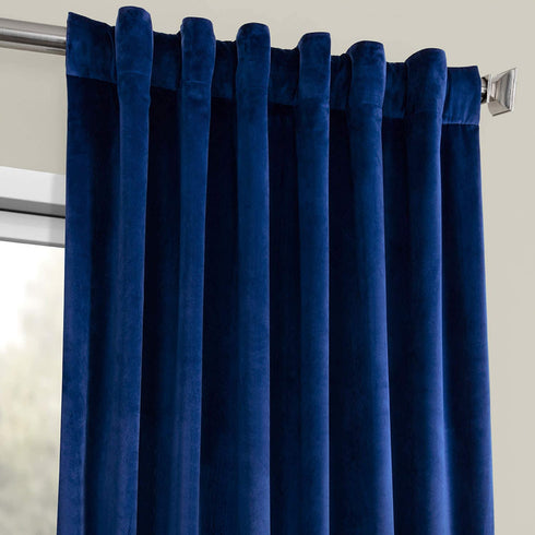 HPD Half Price Drapes VPYC Heritage Plush Velvet Curtain (1 Panel), 50 X 84, Pisces Blue