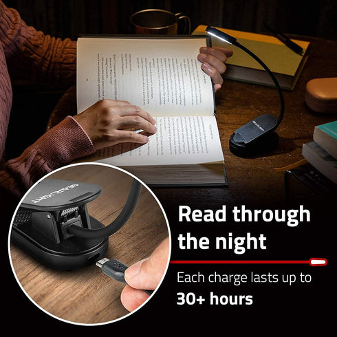 GearLight NiteOwl Book Light for Reading in Bed - 2 Small, Rechargeable LED Clip on Lights with 3 Lamp Modes and 360-Degree Adjustable Neck to Read at Night?