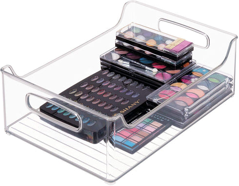 iDesign Plastic Fridge and Freezer Storage Organizer Bin With Handles, Clear Container for Food, Drinks, Produce Organization, BPA-Free , 10" x 5" x 14", Clear