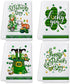 St Patricks Day Kitchen Towels and Dishcloths Set of 4, Happy St. Patrick's Day Dish Towels, Leprechaun Gnomes Irish Green Truck Hat Shamrocks Tea Hand Towels Housewarming Gifts for Home Decorations