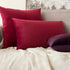 MIULEE Pack of 2 Velvet Pillow Covers Decorative Square Pillowcase Soft Solid Wine Red Cushion Case for Decor Sofa Bedroom Car 22 x 22 Inch 55 x 55 cm