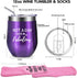 Not a Day Over Fabulous Wine Tumbler, Funny Birthday Wine Gifts with Saying for Women, Birthday Gifts Ideas for Her, 12 OZ Stainless Steel Wine Tumbler with Lid Straw Cupcake Wine Socks Bottle Opener