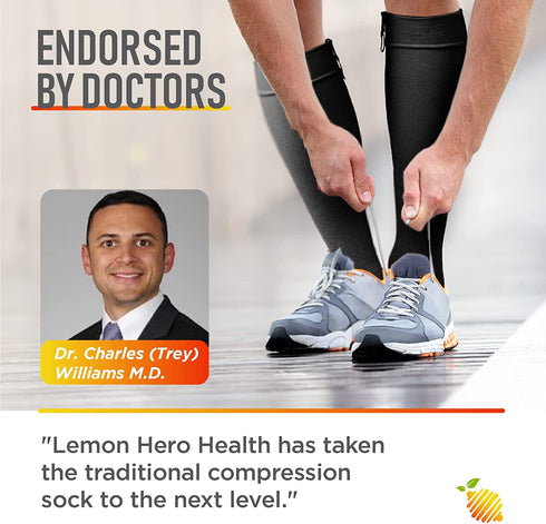 Zipper Compression Socks with Zip Guard Skin Protection & Open Toe Medical Zippered Compression Socks for Men Women