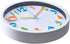 Bernhard Products Colorful Kids Wall Clock 10 Inch Silent Non Ticking Quality Quartz Battery Operated Wall Clocks, Easy to Read 3D Multi Colored Numbers Nursery Classroom Office Kitchen, White Frame