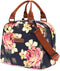 LOKASS Lunch Bag for women Insulated Lunch Tote Fashionable Cooler Bag Thermal Lunch Box with Detachable Shoulder Strap for Work/Picnic/Beach(Peony)