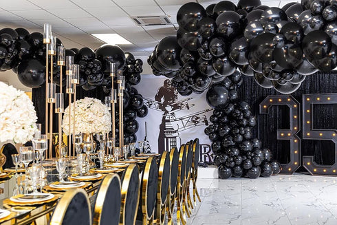 Mobacurty Black Party Balloons Garland Arch Kit, 100Pcs 12Inch and 5Inch Party Decoration Latex Matte Black Balloons for Wedding Graduation Baby shower Birthday Party Decorations Supplies