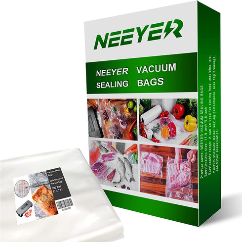 Neeyer Vacuum Sealer Machine Storage Bags,Seal a Meal Vacuum Sealers BPA Free Safe Universal Pre-Cut bag, 100 Pint 8" x 12"