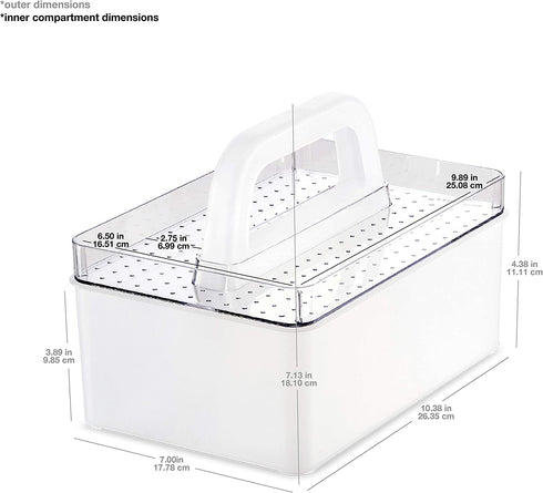 madesmart Caddy with Tray - STACK COLLECTION Stackable & BPA-Free, Medium, Frost