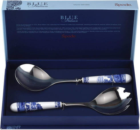 Spode Blue Italian Set of 2 Salad Servers