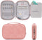 storageLAB Travel Jewelry Organizer, Faux Suede Clutch Bag for Necklaces, Earrings, Rings and Bracelets (Pink)