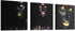 bocassis 3 Sets American Print Wall Art Décor Black Gold Painted Woman Golden Lips Picture Canvas Wall Mural Bedroom or Room for Home Decor Framed Ready to Hang (A, 12X12Inchx3Pcs)