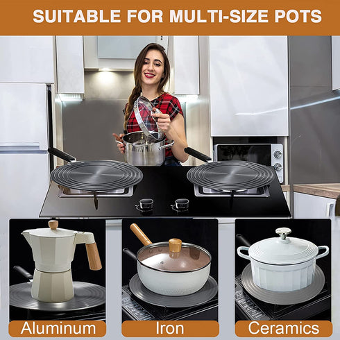 Heat Diffuser For Gas Stovetop Glass Cooktop,Upgrade Thickening Heat Diffuser Plate Fast Defrosting Tray Thawing Plate for Frozen Meat,Pot Protection for Kitchen, AHOUGER (9.4in)