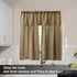 Valea Home Soft Burlap Short Curtains Rustic Natural Tan Rod Pocket Curtain Panels for Small Window 45 inch Length Cafe Kitchen Curtains, 2 Panels