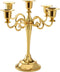YOUEON Gold 5 Arms Candelabra, 10.4 Inch Metal Tall Candelabra Candle Holder Candlestick Holder for 1 Inch Diameter Pillar Candles, Taper Candle Holder, Candelabra Decoration, Wedding