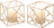 Lovcoala Set of 2 Gold Metal Geometric Tea Light Candle Holder for Tables Decor Living Romm Bathroom Decorations, Tealight Candle Holder for Wedding, Home Decoration, Events and Party