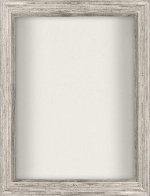 Americanflat 8.5x11 Shadow Box Frame in Drift wood with Soft Linen Back - Composite Wood with Polished Glass for Wall and Tabletop