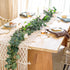 CEWOR 3 Packs Artificial Eucalyptus Garland Greenery Silk Eucalyptus Leaves Vines Faux Silver Dollar Eucalyptus Plants for Wedding Party Home Decoration