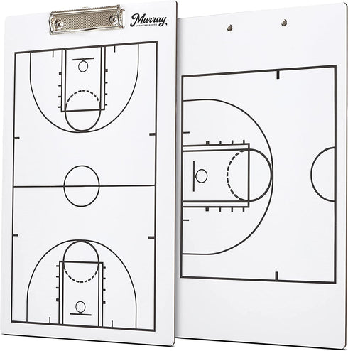 Murray Sporting Goods Basketball Coaches Clipboard | Dry Erase Double-Sided Basketball Clipboard for Coaching | Double-Sided Basketball Coach Marker Whiteboard