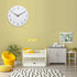 12'' Wooden Wall Clock - Plumeet Frameless Clocks with Silent Quartz Movement - Modern Style Village Wall Clocks Decorative Home Kitchen - Battery Operated (White)