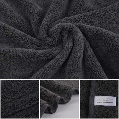 KinHwa Microfiber Hand Towel Ultra Soft Large Hand Towels for Bathroom Super Absorbent for SPA Face Shower and Sports 4 Pack Dark-Gray