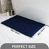TEESHLY Luxury Chenille Bath Rug for Bathroom - Extra Soft Absorbent Thick Shaggy Bath Mat, Non Slip Machine Washable Plush Carpet Floor Mat for Tub, Shower, and Room (Navy, 32" x 20")