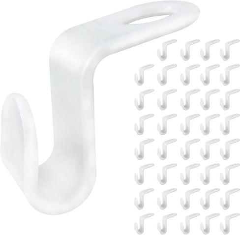 Andiker 40Pcs Clothes Hanger Connector Hooks, Plastic Mini Closet Hanger Organizer, Space Saving Cascading Connection Hooks for Clothes Hangers, White