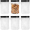 70oz / 2L Durable Plastic Jars, Accguan Clear Container for Food Storage, Airtight Plastic Jars Ideal For Dry Food, Dog Food and Washing Powder Storage, 6 PACK