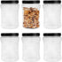 70oz / 2L Durable Plastic Jars, Accguan Clear Container for Food Storage, Airtight Plastic Jars Ideal For Dry Food, Dog Food and Washing Powder Storage, 6 PACK
