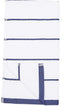 Amazon Basics 100% Cotton Terry Kitchen Dish Towels, Popcorn Texture - 8-Pack, Navy Stripe