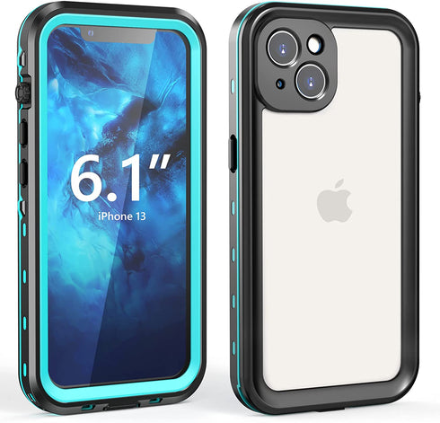 Fansteck iPhone 13 Waterproof Case, IP68 Protective Clear Cover with Built-in Screen Protector, 360° Full-Body Heavy Protective Rugged Shockproof Case, High Sensitive Screen Touch (6.1 inch)